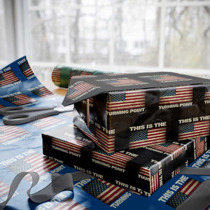 Retro This is The Turning Point Wrapping Paper Roll Vintage USA Freedom Patriotic America Flag TS10 Black Print Your Wear