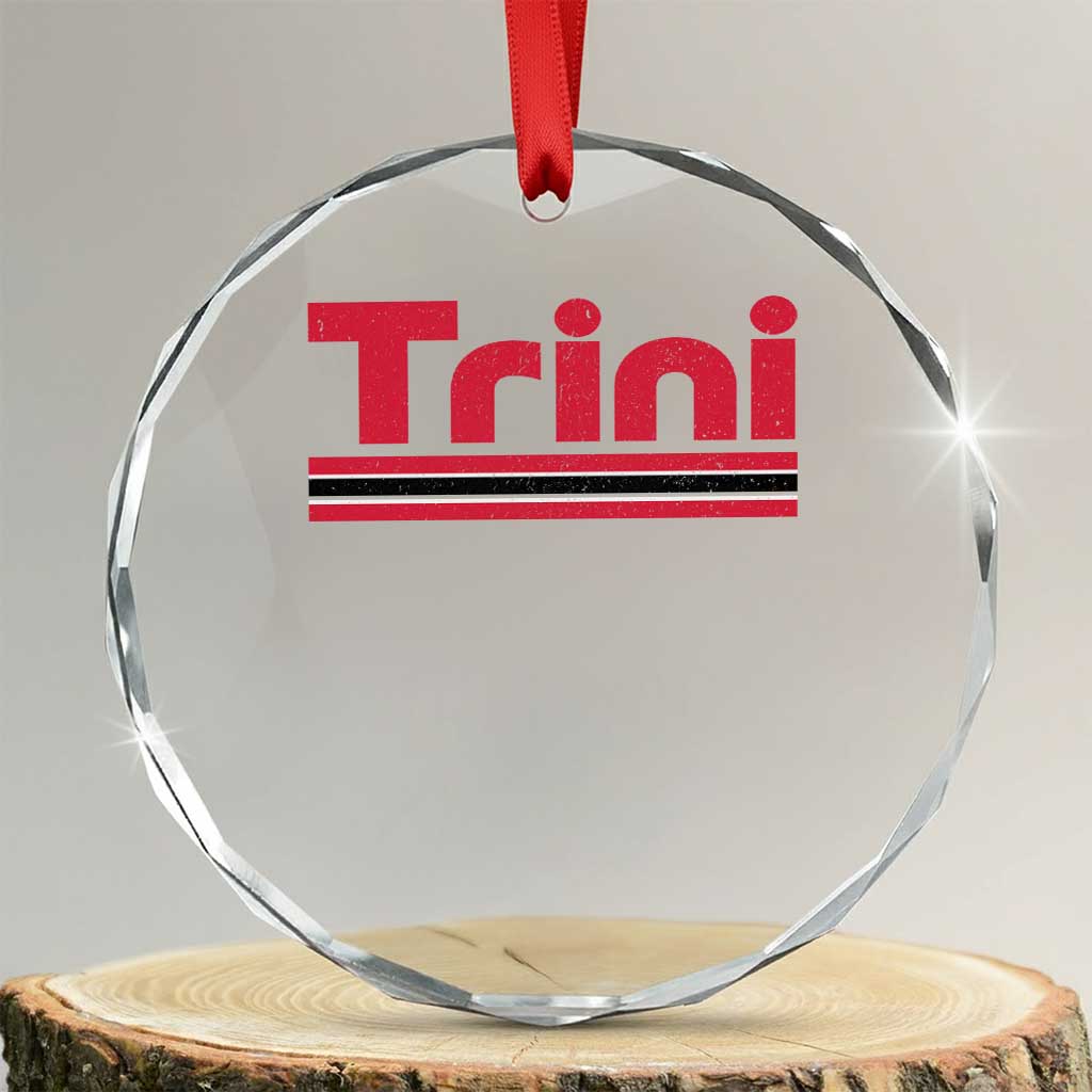 Retro Trini Crystal Glass Ornament Trinidad and Tobago Flag Caribbean Pride Heritage Gift TS10 Transparent Glass 3'' Circle Print Your Wear