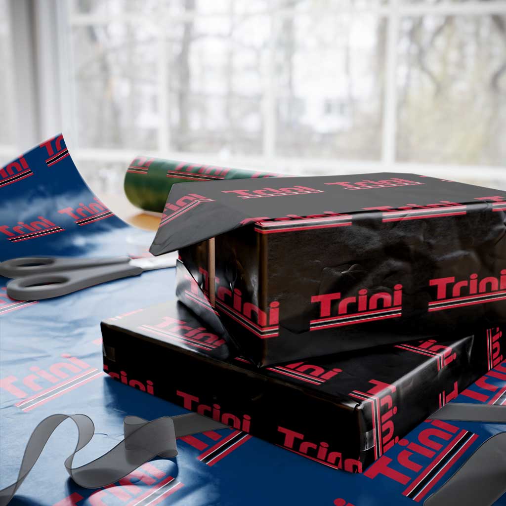 Retro Trini Wrapping Paper Roll Trinidad and Tobago Flag Caribbean Pride Heritage Gift TS10 Black Print Your Wear