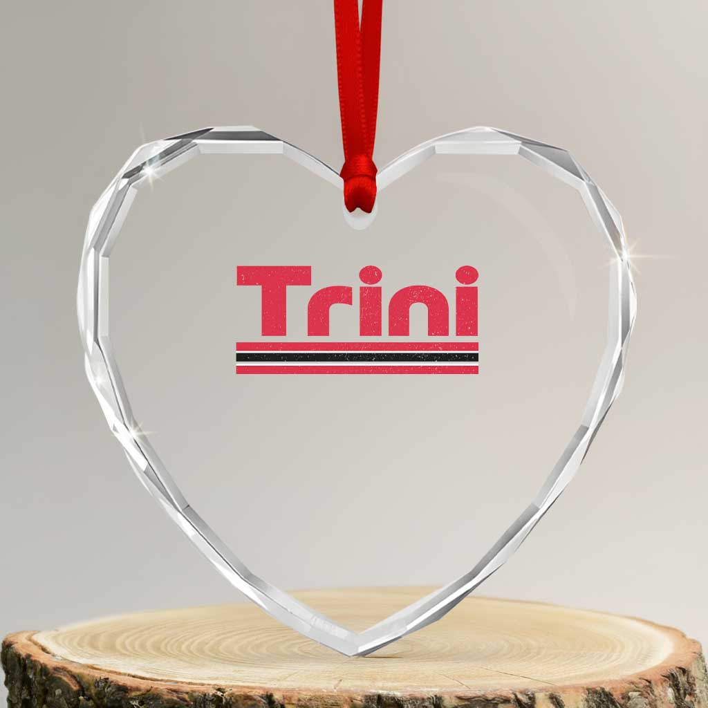 Retro Trini Heart Crystal Glass Ornament Trinidad and Tobago Flag Caribbean Pride Heritage Gift TS10 Transparent Glass 3'' Heart Print Your Wear