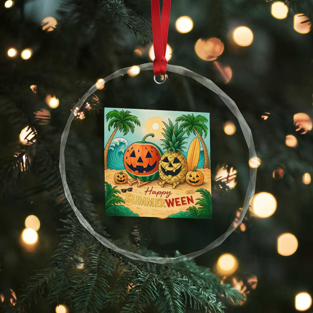 Retro Tropical Summerween Crystal Glass Ornament Halloween Summer Beach Cocktail Boo TS02 Print Your Wear