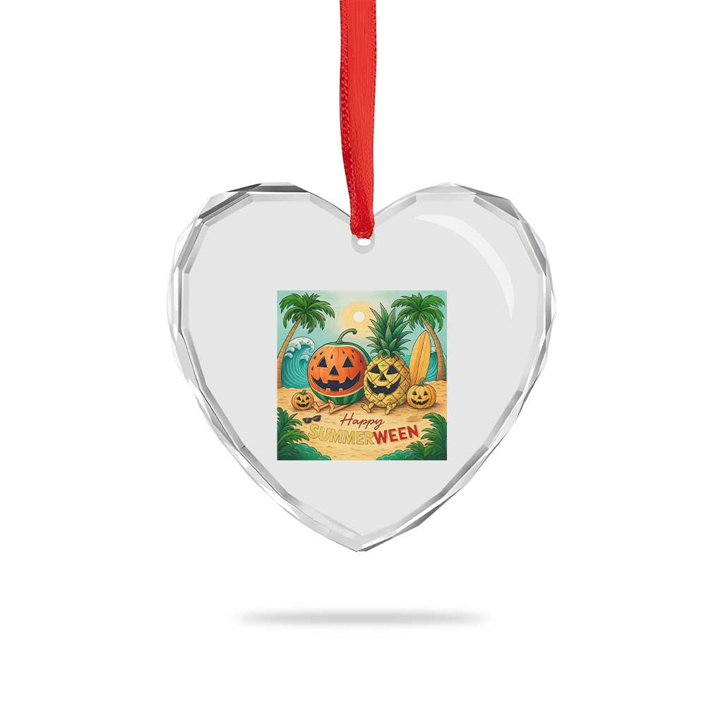 Retro Tropical Summerween Heart Crystal Glass Ornament Halloween Summer Beach Cocktail Boo TS02 Print Your Wear