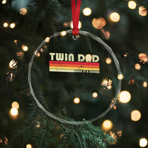 Retro Twin Dad Crystal Glass Ornament Make It A Double Vintage Cool 70s 80s Style Sunset TS10 Print Your Wear