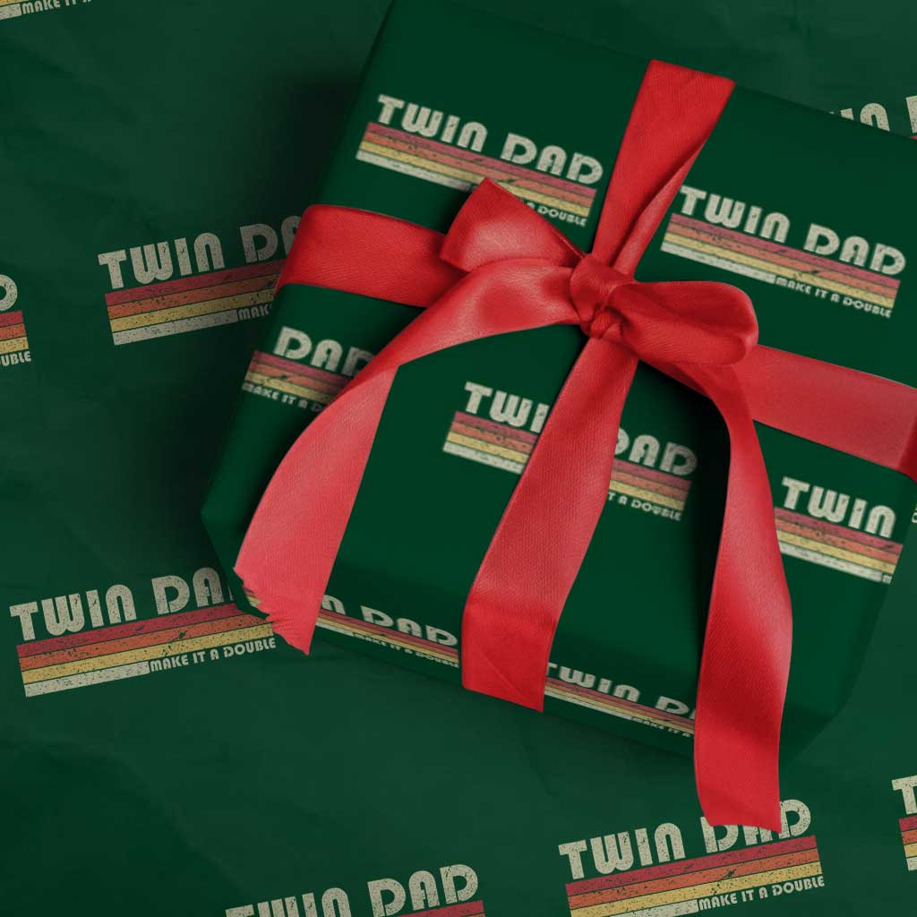 Retro Twin Dad Wrapping Paper Roll Make It A Double Vintage Cool 70s 80s Style Sunset TS10 Green Print Your Wear