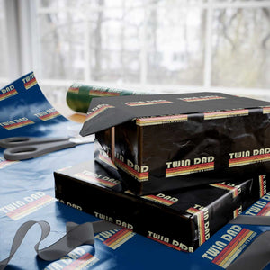 Retro Twin Dad Wrapping Paper Roll Make It A Double Vintage Cool 70s 80s Style Sunset TS10 Black Print Your Wear