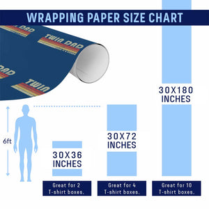 Retro Twin Dad Wrapping Paper Roll Make It A Double Vintage Cool 70s 80s Style Sunset TS10 Print Your Wear