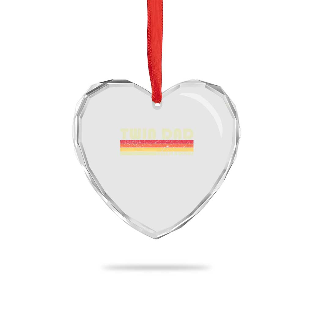 Retro Twin Dad Heart Crystal Glass Ornament Make It A Double Vintage Cool 70s 80s Style Sunset TS10 Print Your Wear