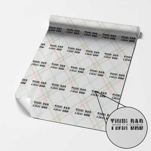 Retro Twin Dad Wrapping Paper Roll Subtle Make It A Double Fathers Day