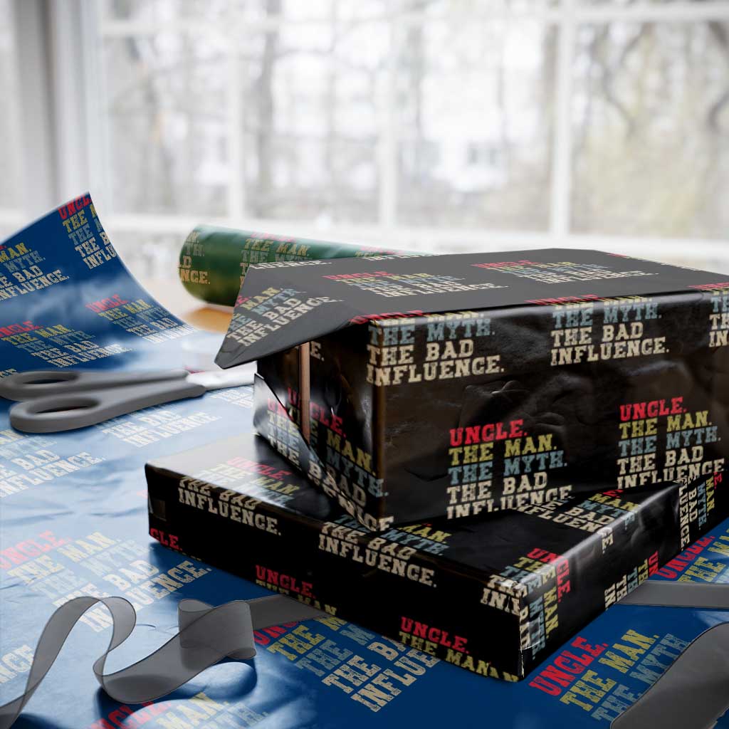 Retro Uncle Wrapping Paper Roll Best Funny Uncle Fathers Day TS10 Black Print Your Wear