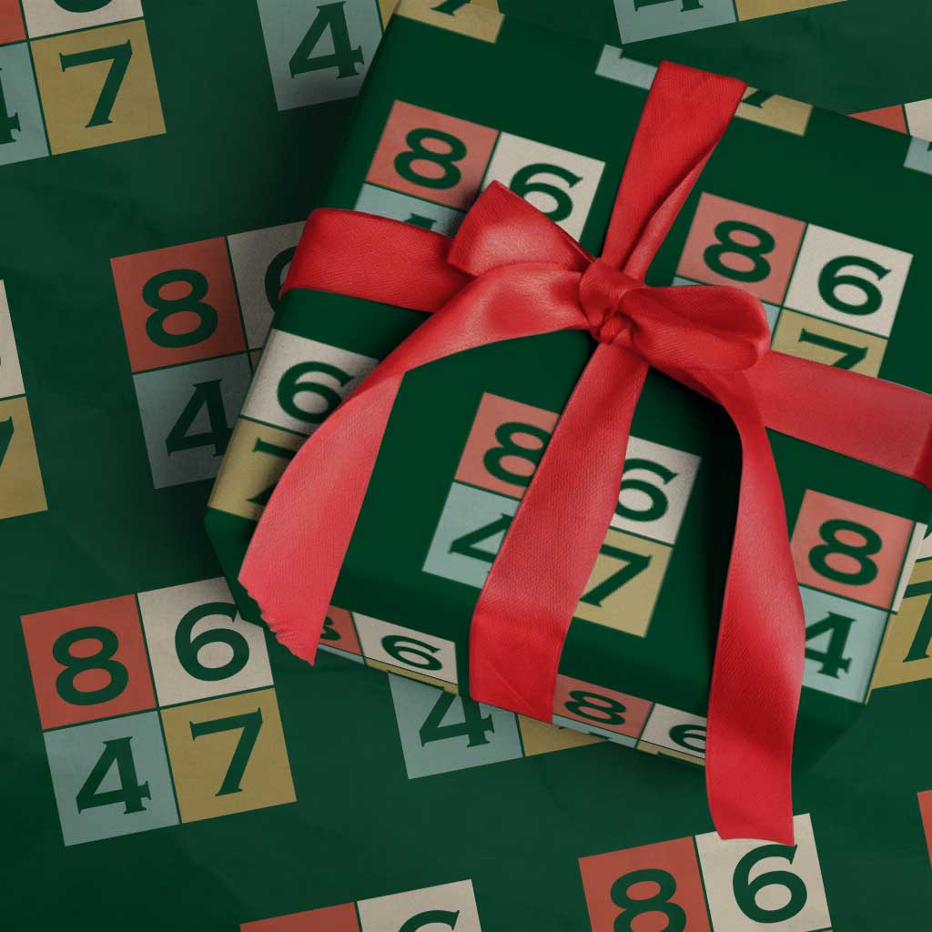 Retro Vintage 8647 Wrapping Paper Roll Classic Vintage 80s Style TS14 Green Print Your Wear