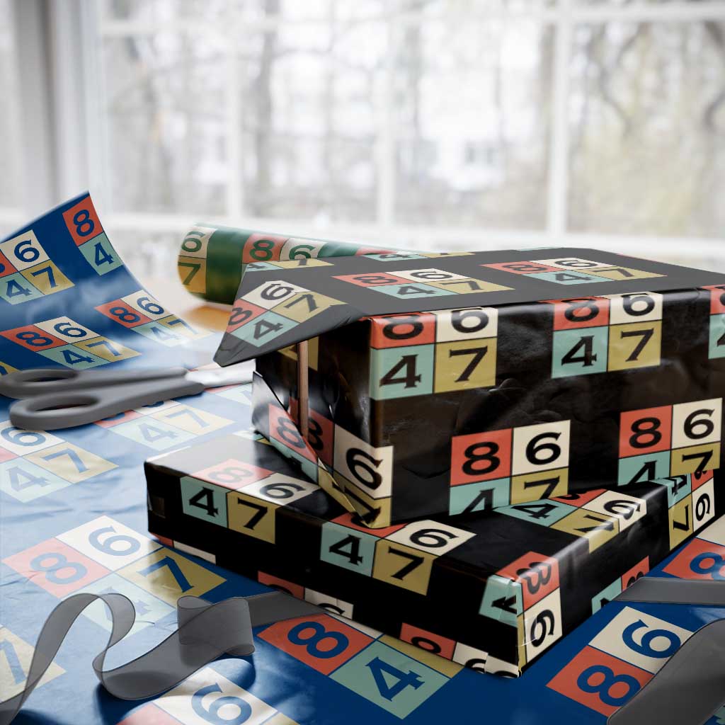 Retro Vintage 8647 Wrapping Paper Roll Classic Vintage 80s Style TS14 Black Print Your Wear