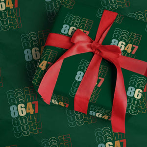 Retro Vintage 8647 Wrapping Paper Roll Subtle Anti FDT TS14 Green Print Your Wear