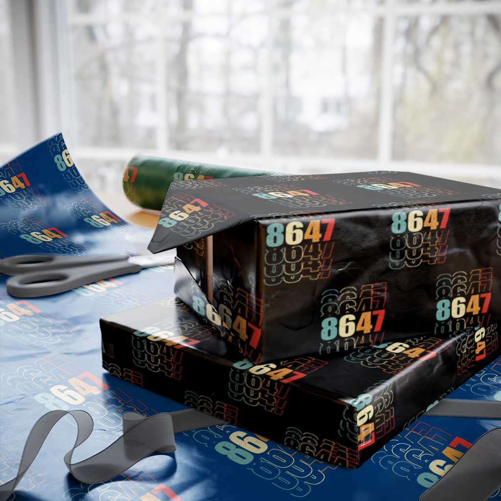 Retro Vintage 8647 Wrapping Paper Roll Subtle Anti FDT TS14 Black Print Your Wear