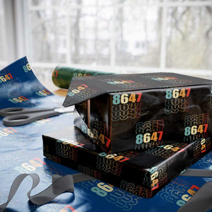 Retro Vintage 8647 Wrapping Paper Roll Subtle Anti FDT TS14 Black Print Your Wear