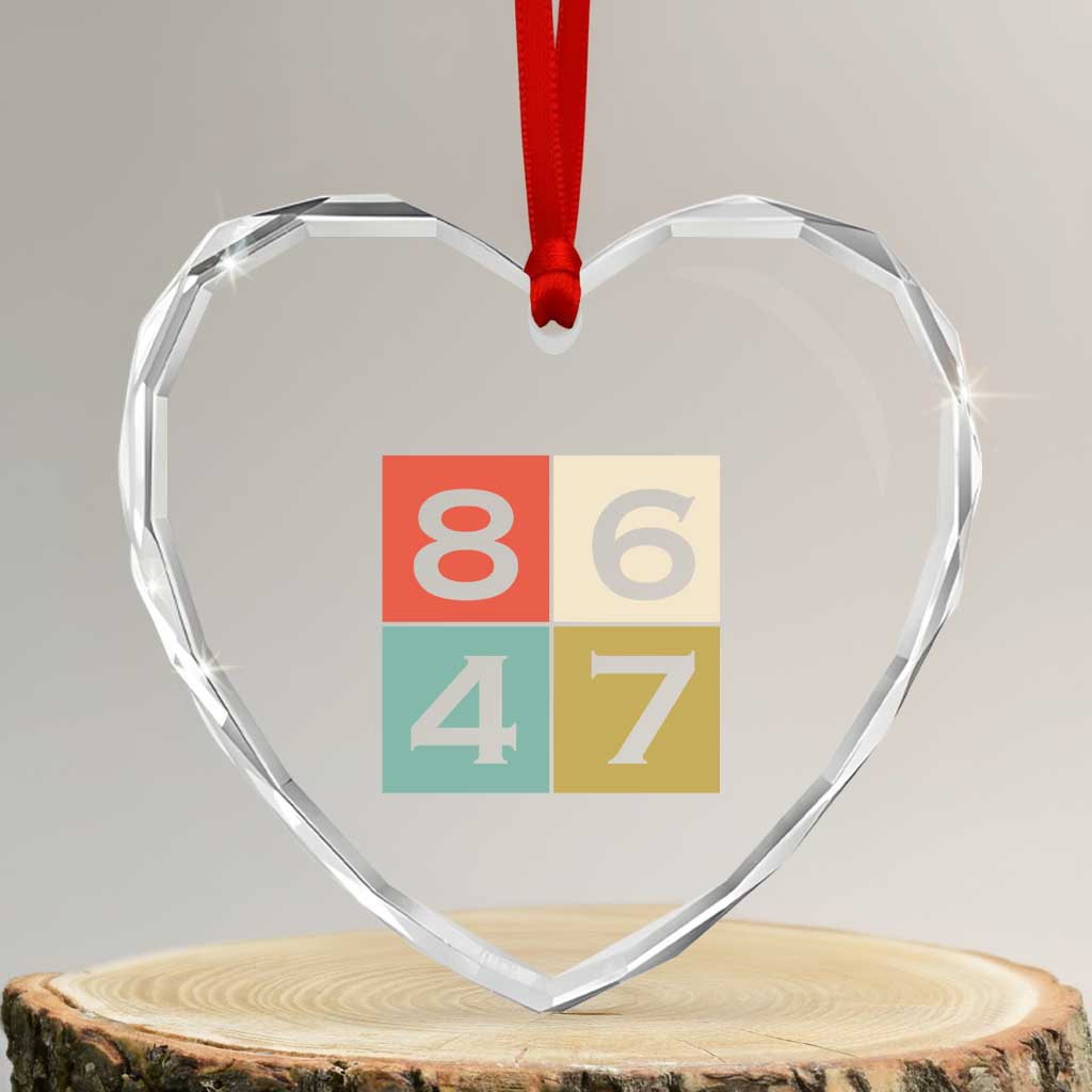 Retro Vintage 8647 Heart Crystal Glass Ornament Classic Vintage 80s Style TS14 Transparent Glass 3'' Heart Print Your Wear