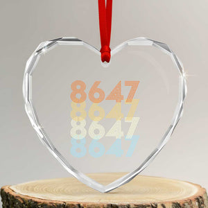 Retro Vintage 8647 Heart Crystal Glass Ornament Freedom Protest Stripe Graphic TS12 Transparent Glass 3'' Heart Print Your Wear