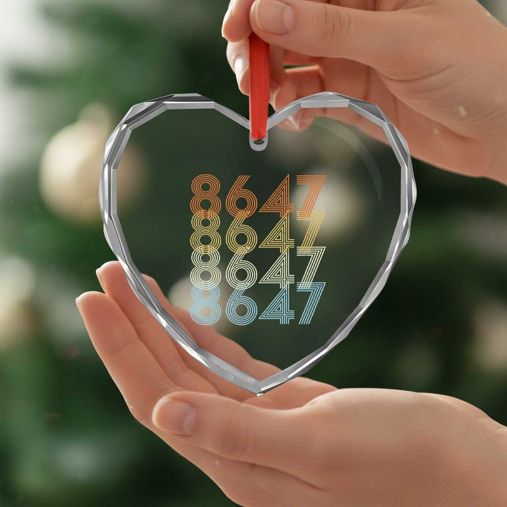 Retro Vintage 8647 Heart Crystal Glass Ornament Freedom Protest Stripe Graphic TS12 Print Your Wear