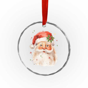 Retro Vintage Christmas Santa Claus Face Xmas Old Fashioned Crystal Glass Ornament TS02 Print Your Wear