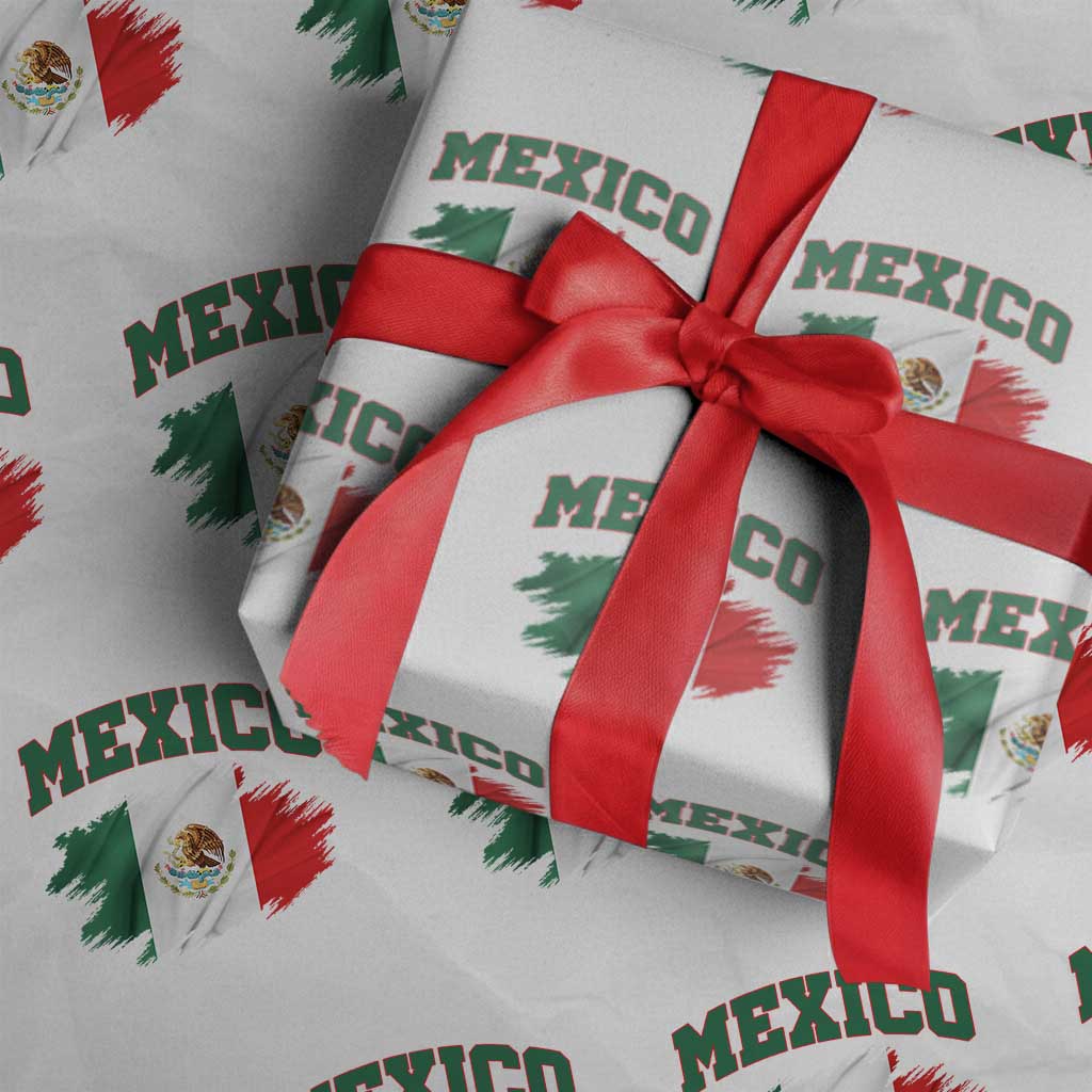 Retro Vintage Mexico Flag Wrapping Paper Roll Mexican Pride Gift