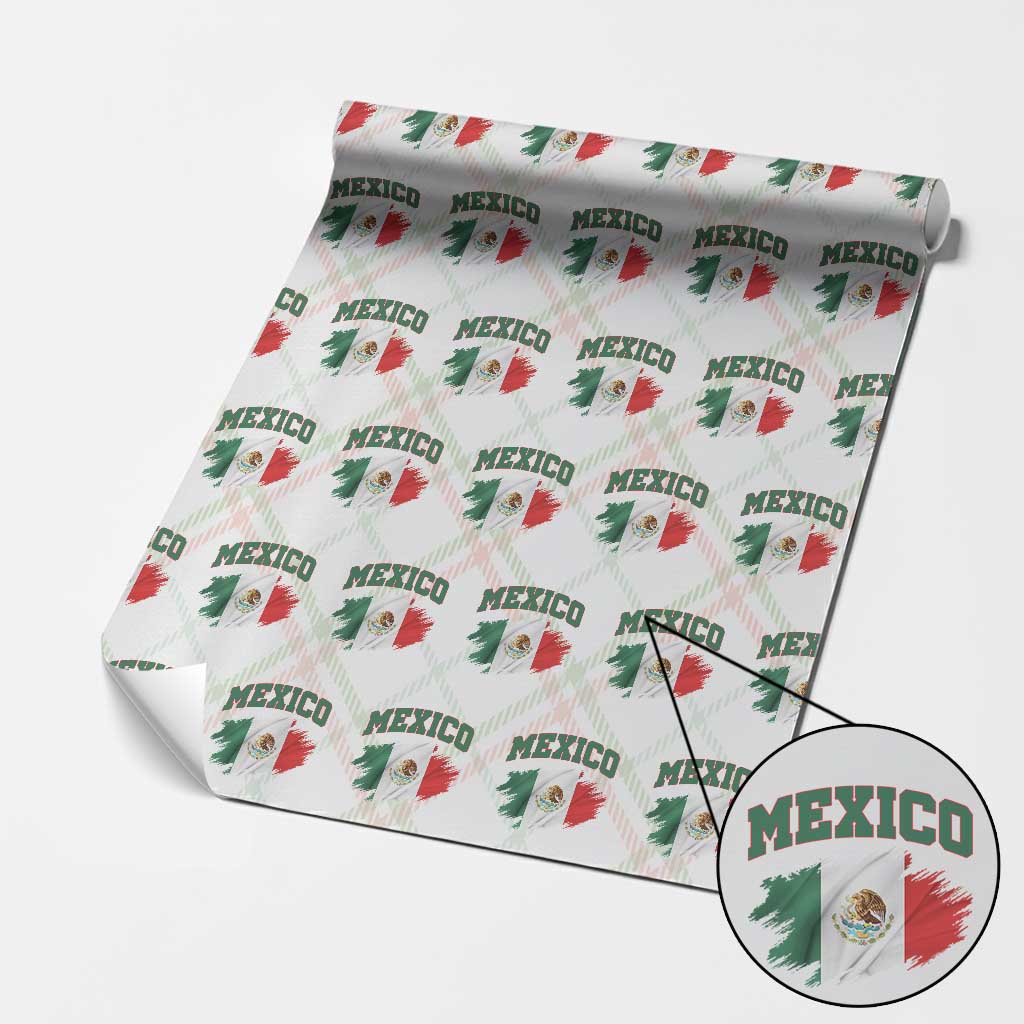 Retro Vintage Mexico Flag Wrapping Paper Roll Mexican Pride Gift