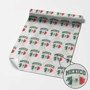 Retro Vintage Mexico Flag Wrapping Paper Roll Mexican Pride Gift