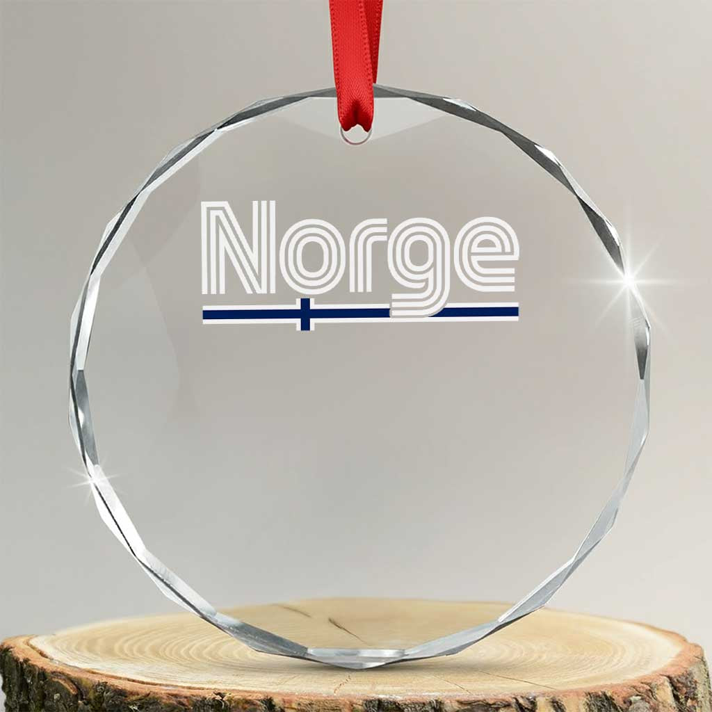 Retro Vintage Norge Flag Crystal Glass Ornament Norway Norwegian Pride Heritage Scandinavian TS10 Transparent Glass 3'' Circle Print Your Wear
