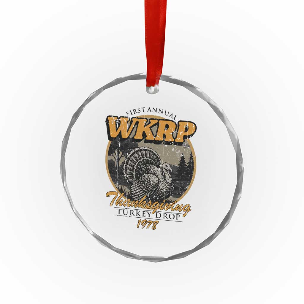 Retro WKRP Thanksgiving Turkey Drop 1978 Crystal Glass Ornament Distressed Vintage Holiday TS02 Print Your Wear