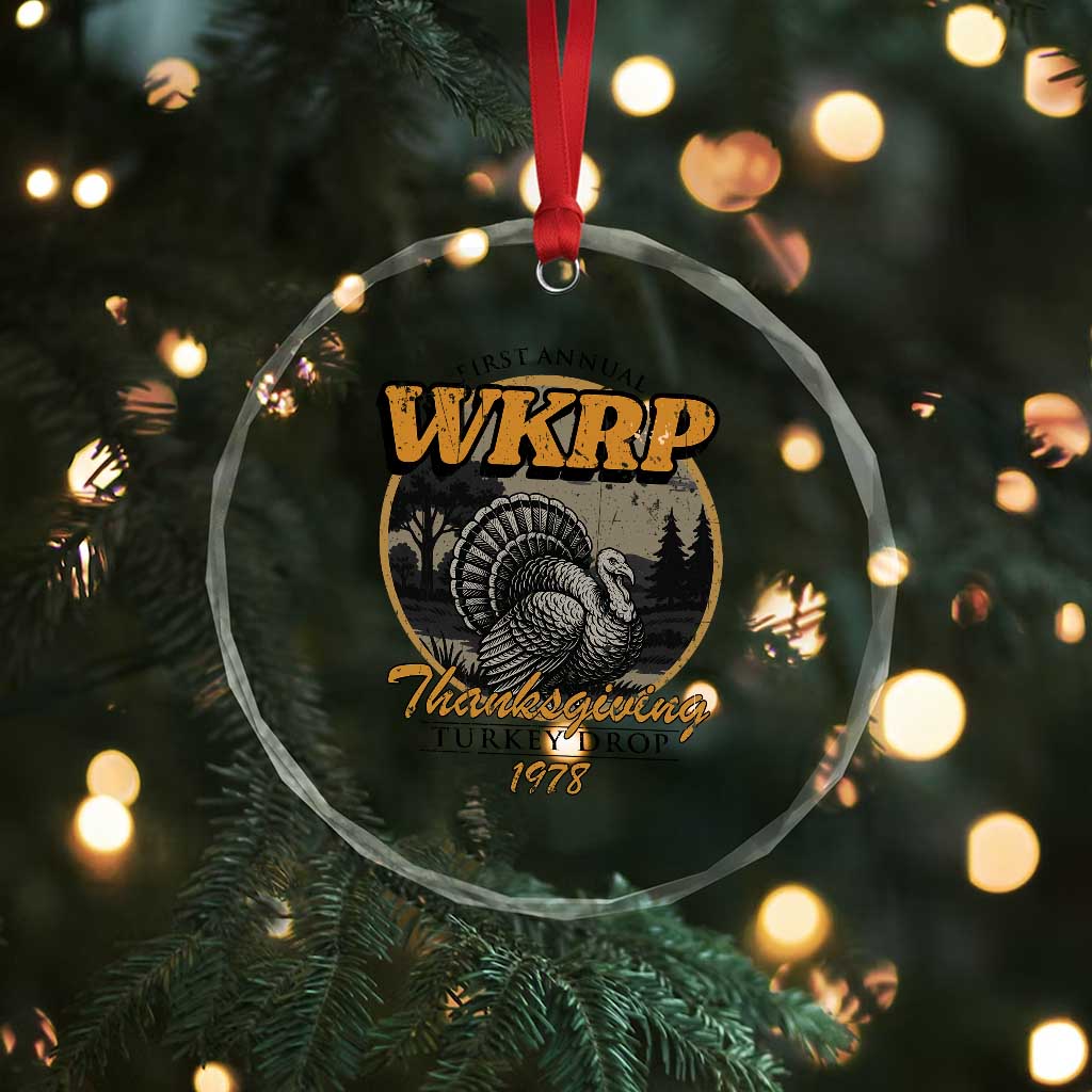 Retro WKRP Thanksgiving Turkey Drop 1978 Crystal Glass Ornament Distressed Vintage Holiday TS02 Print Your Wear