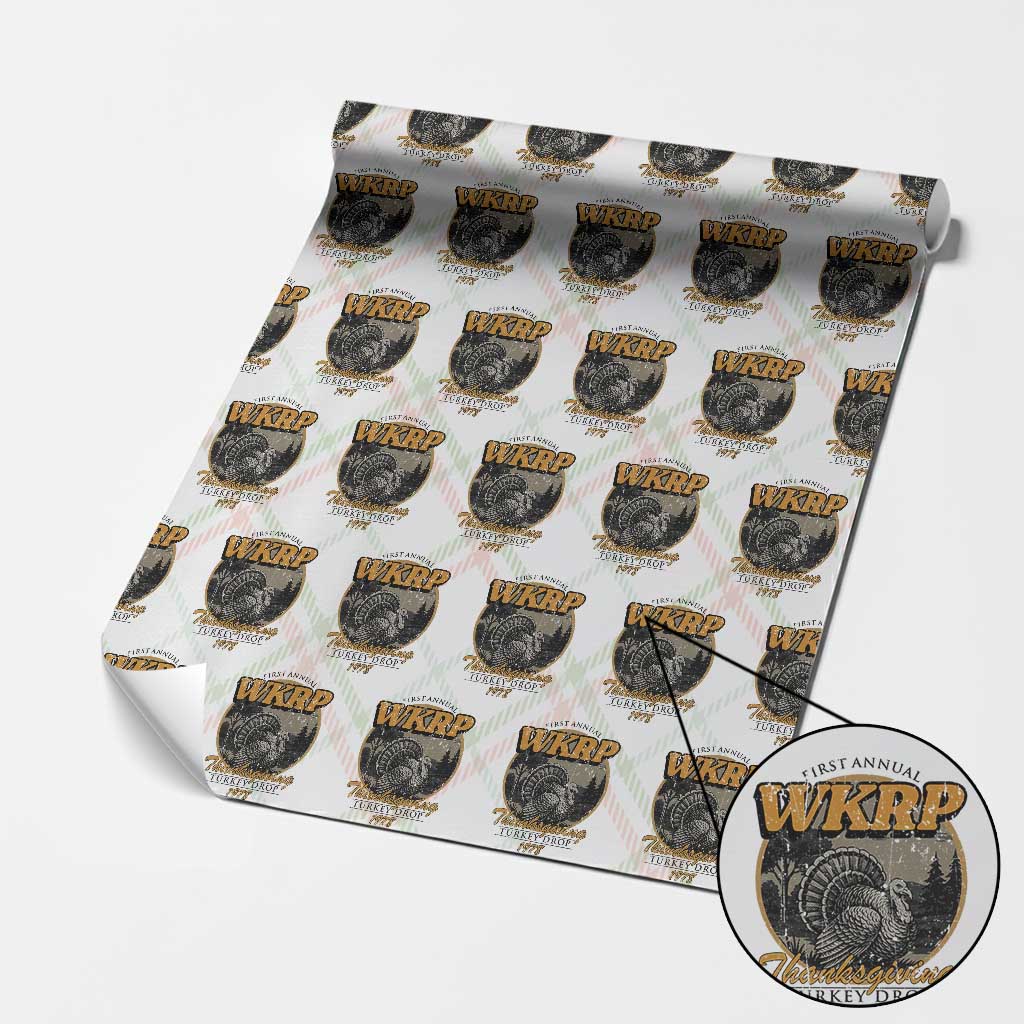 Retro WKRP Thanksgiving Turkey Drop 1978 Wrapping Paper Roll Distressed Vintage Holiday TS02 Christmas Plaid Print Your Wear