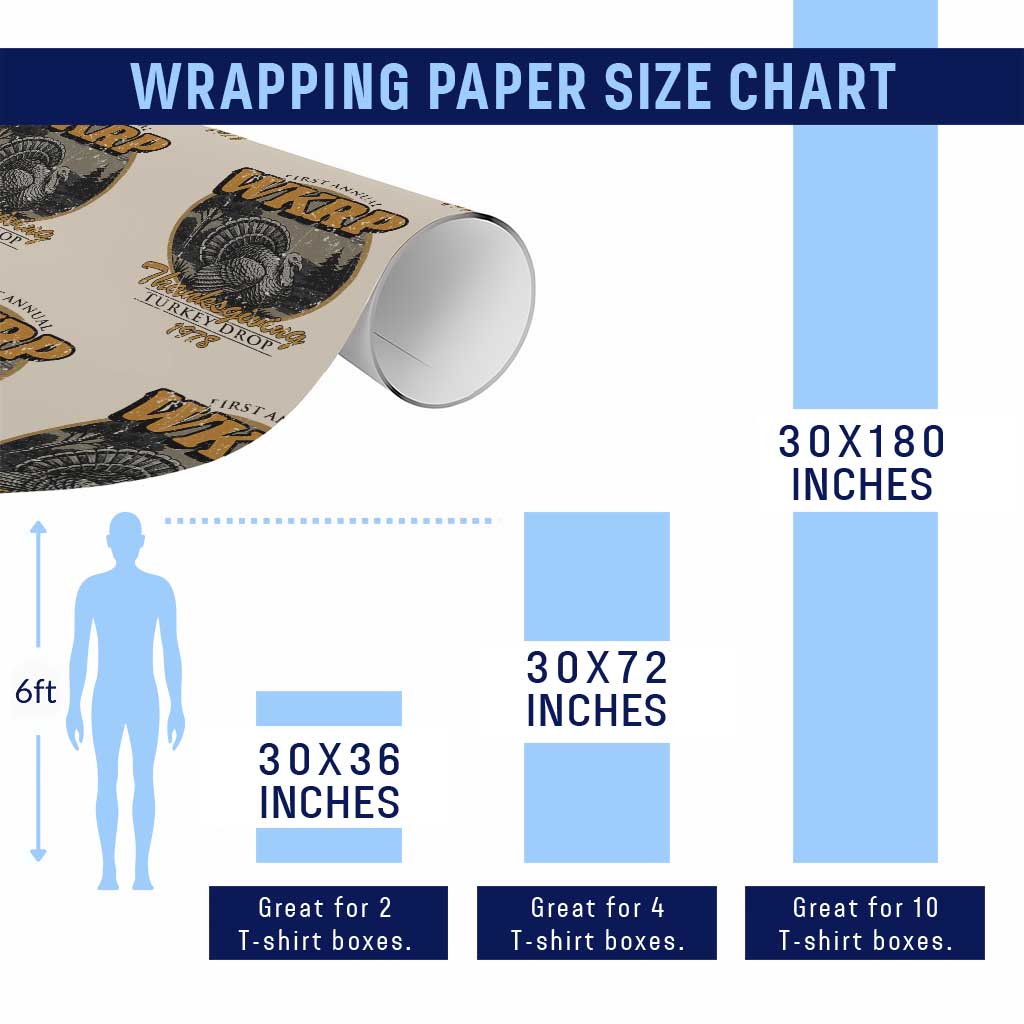 Retro WKRP Thanksgiving Turkey Drop 1978 Wrapping Paper Roll Distressed Vintage Holiday TS02 Print Your Wear