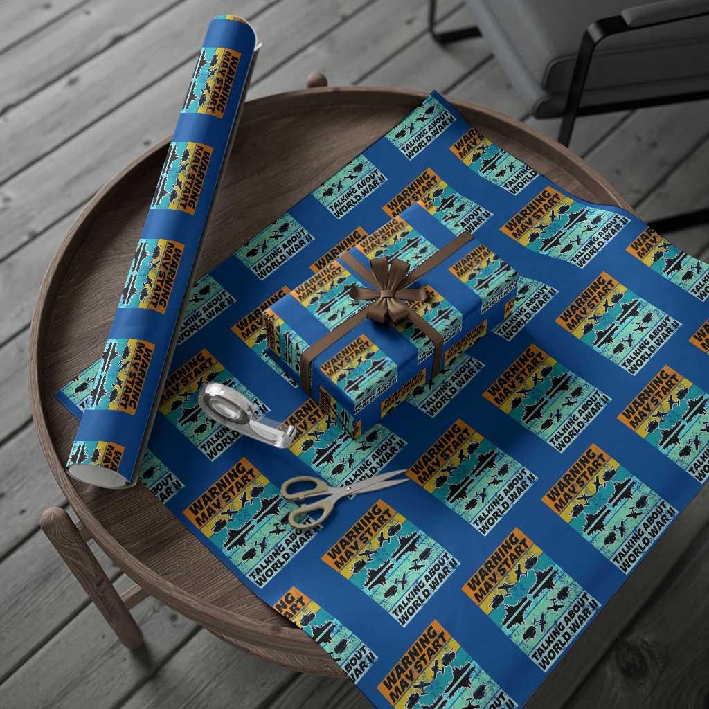 Retro World War 2 Memorabilia Wrapping Paper Roll May Start Talking About WWII WW2 Gear TS02 Blue Print Your Wear