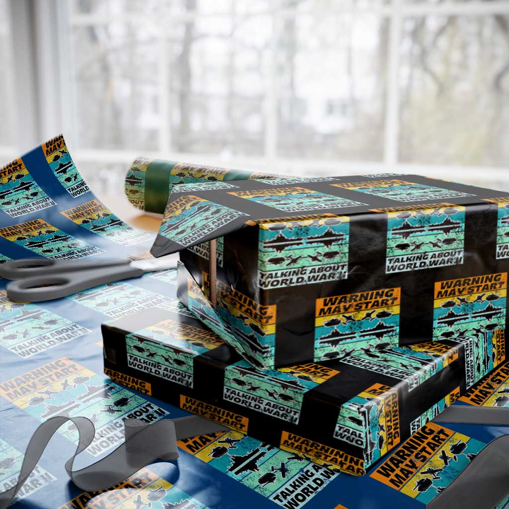 Retro World War 2 Memorabilia Wrapping Paper Roll May Start Talking About WWII WW2 Gear TS02 Black Print Your Wear
