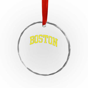 Retro Yellow Boston Massachusetts MA Vintage Throwback Running Crystal Glass Ornament TS11 Print Your Wear