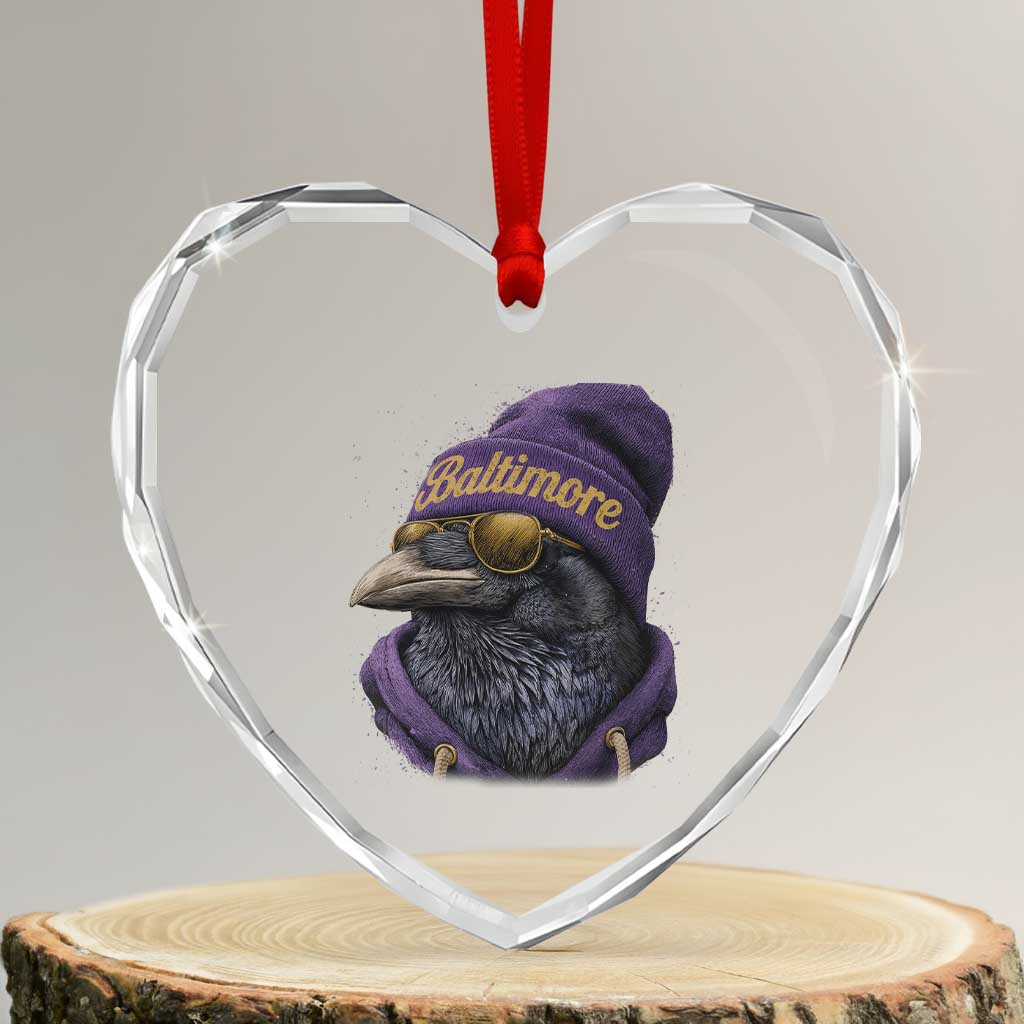 RF Football Lover Heart Crystal Glass Ornament Vintage Maryland Edgar Allan Poe The Flock Game Day TS10 Transparent Glass 3'' Heart Print Your Wear