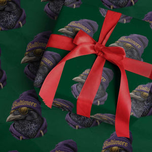 RF Football Lover Wrapping Paper Roll Vintage Maryland Edgar Allan Poe The Flock Game Day TS10 Green Print Your Wear