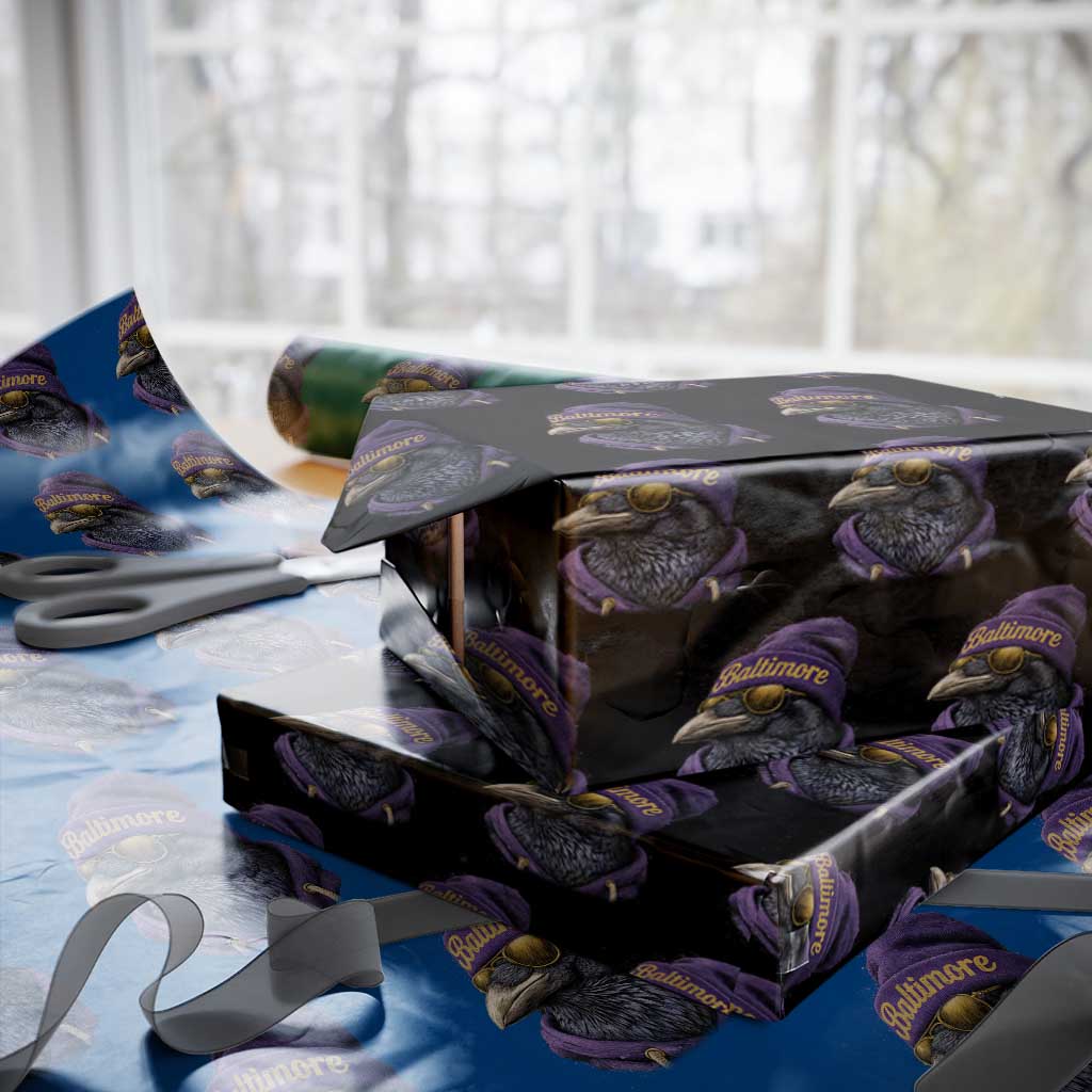 RF Football Lover Wrapping Paper Roll Vintage Maryland Edgar Allan Poe The Flock Game Day TS10 Black Print Your Wear