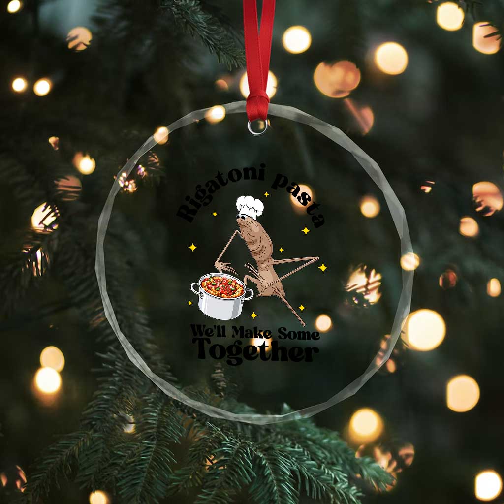 Rigatoni Pasta Chef Marcus The Worm Crystal Glass Ornament We'll Make Some Together Wholesome Weird Meme TS02 Print Your Wear