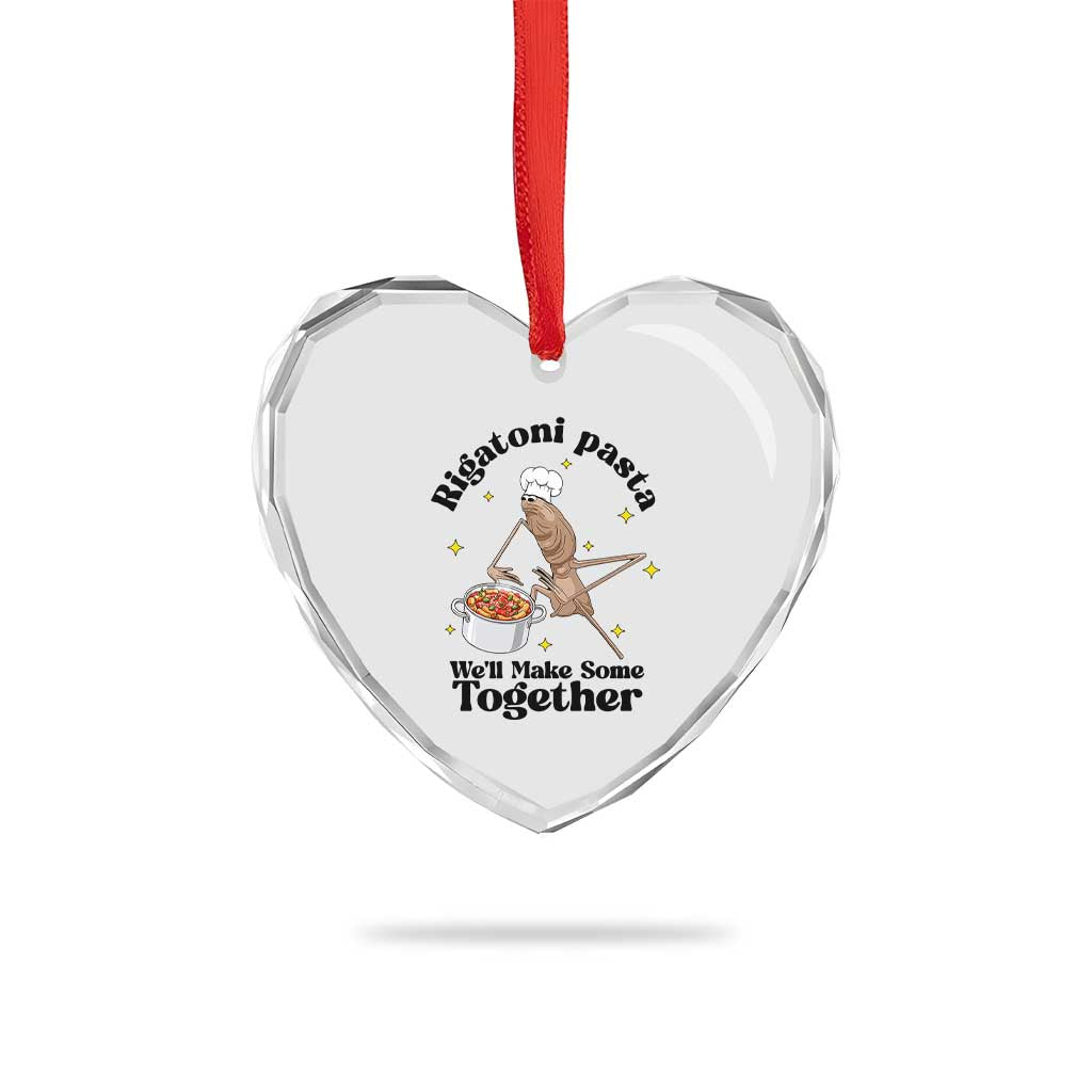 Rigatoni Pasta Chef Marcus The Worm Heart Crystal Glass Ornament We'll Make Some Together Wholesome Weird Meme TS02 Print Your Wear