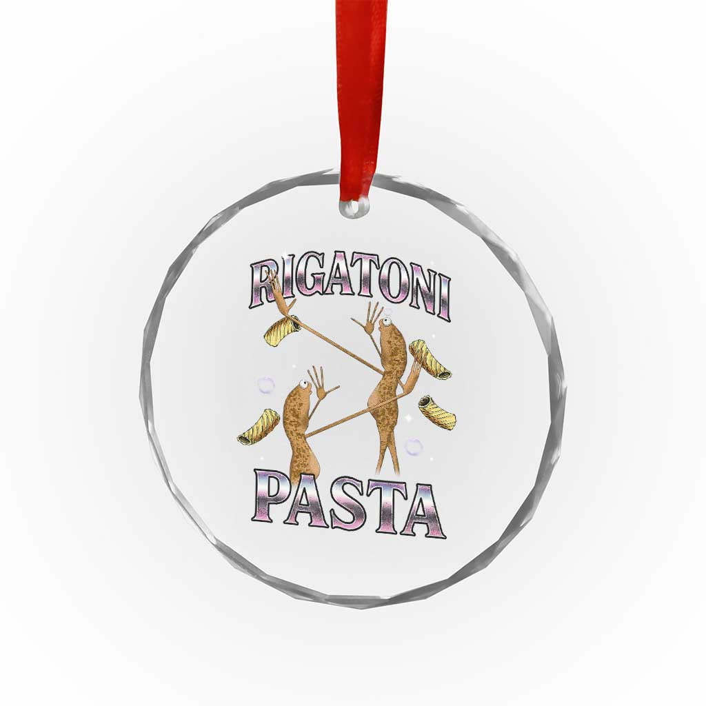Rigatoni Pasta Lover Marcus The Worm Crystal Glass Ornament Retro 90s Bootleg Weird Meme Internet Humor TS02 Print Your Wear