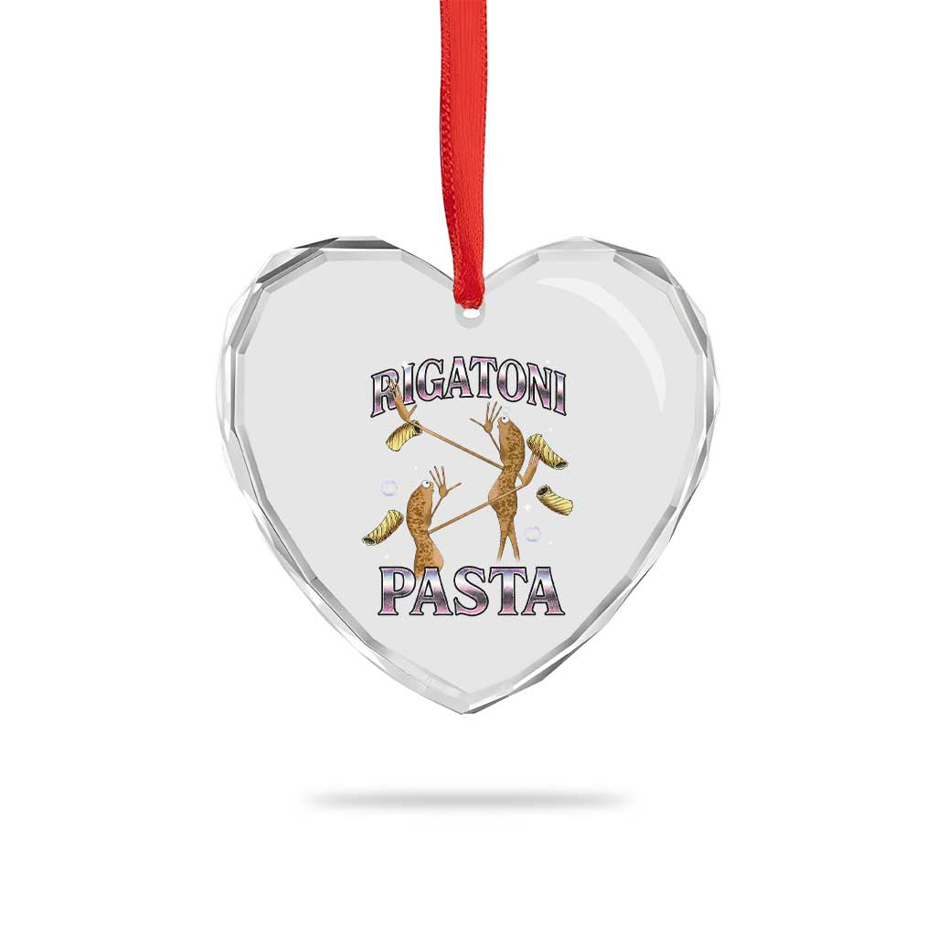Rigatoni Pasta Lover Marcus The Worm Heart Crystal Glass Ornament Retro 90s Bootleg Weird Meme Internet Humor TS02 Print Your Wear