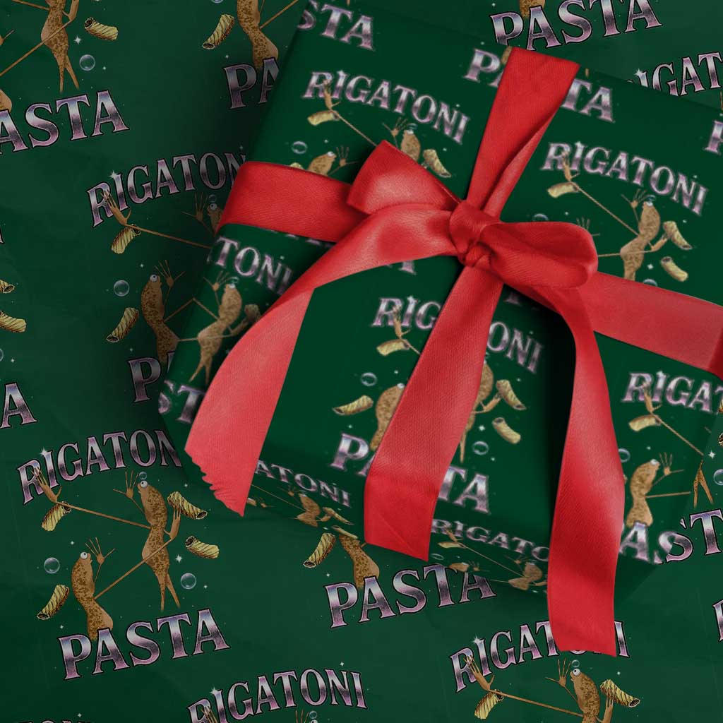 Rigatoni Pasta Lover Marcus The Worm Wrapping Paper Roll Retro 90s Bootleg Weird Meme Internet Humor TS02 Green Print Your Wear