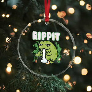 Rippit Frog Meme Crystal Glass Ornament Funny Stoner Bong Rip TS10 Print Your Wear