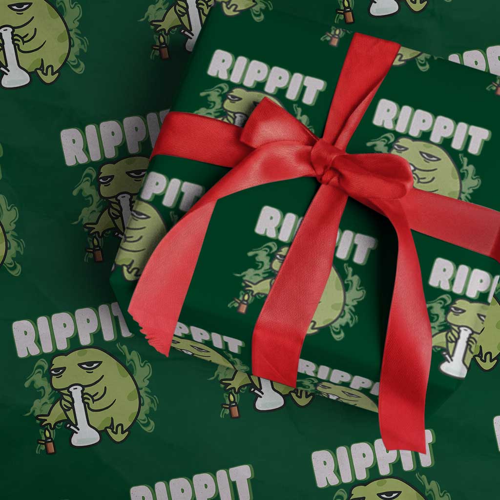 Rippit Frog Meme Wrapping Paper Roll Funny Stoner Bong Rip TS10 Green Print Your Wear