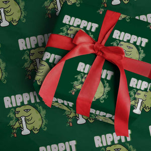 Rippit Frog Meme Wrapping Paper Roll Funny Stoner Bong Rip TS10 Green Print Your Wear