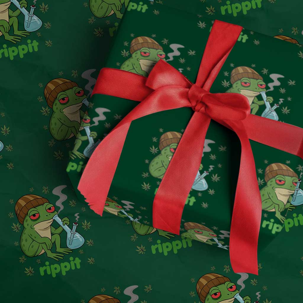 Rippit Frog Wrapping Paper Roll Funny 420 Stoner Weed Humor TS14 Green Print Your Wear
