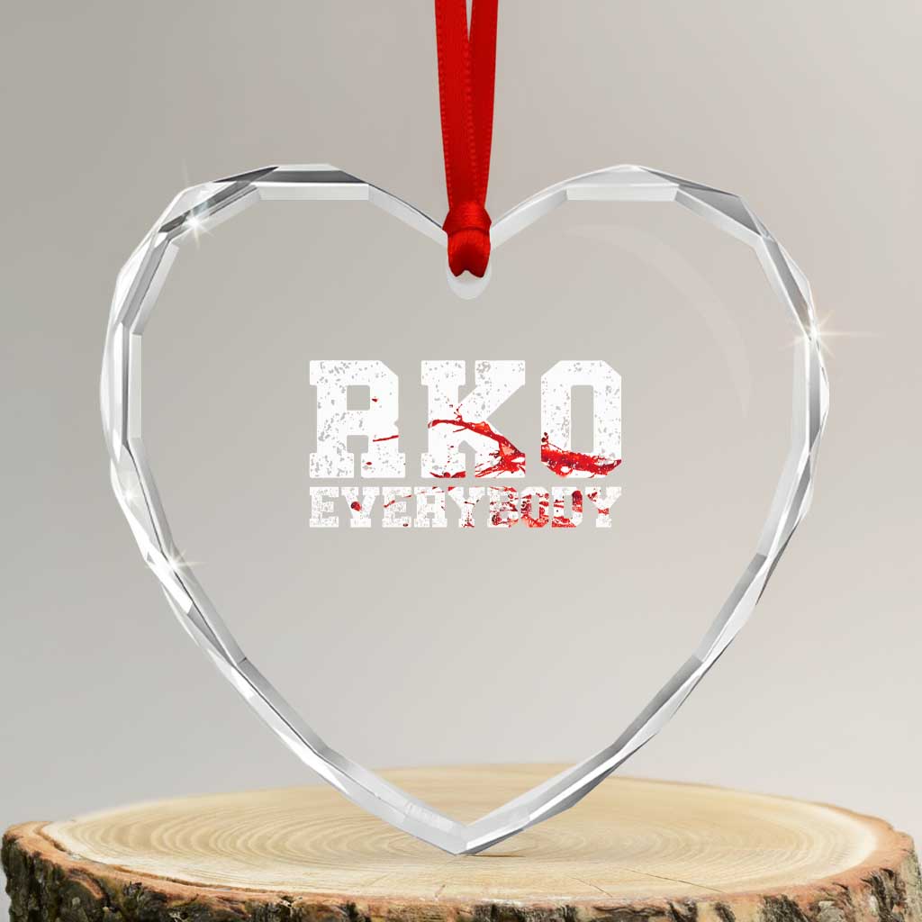 RKO Everybody Blood Heart Crystal Glass Ornament TS10 Transparent Glass 3'' Heart Print Your Wear
