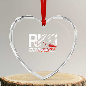 RKO Everybody Heart Crystal Glass Ornament Grunge Blood Stained Scratch Mark TS11 Transparent Glass 3'' Heart Print Your Wear