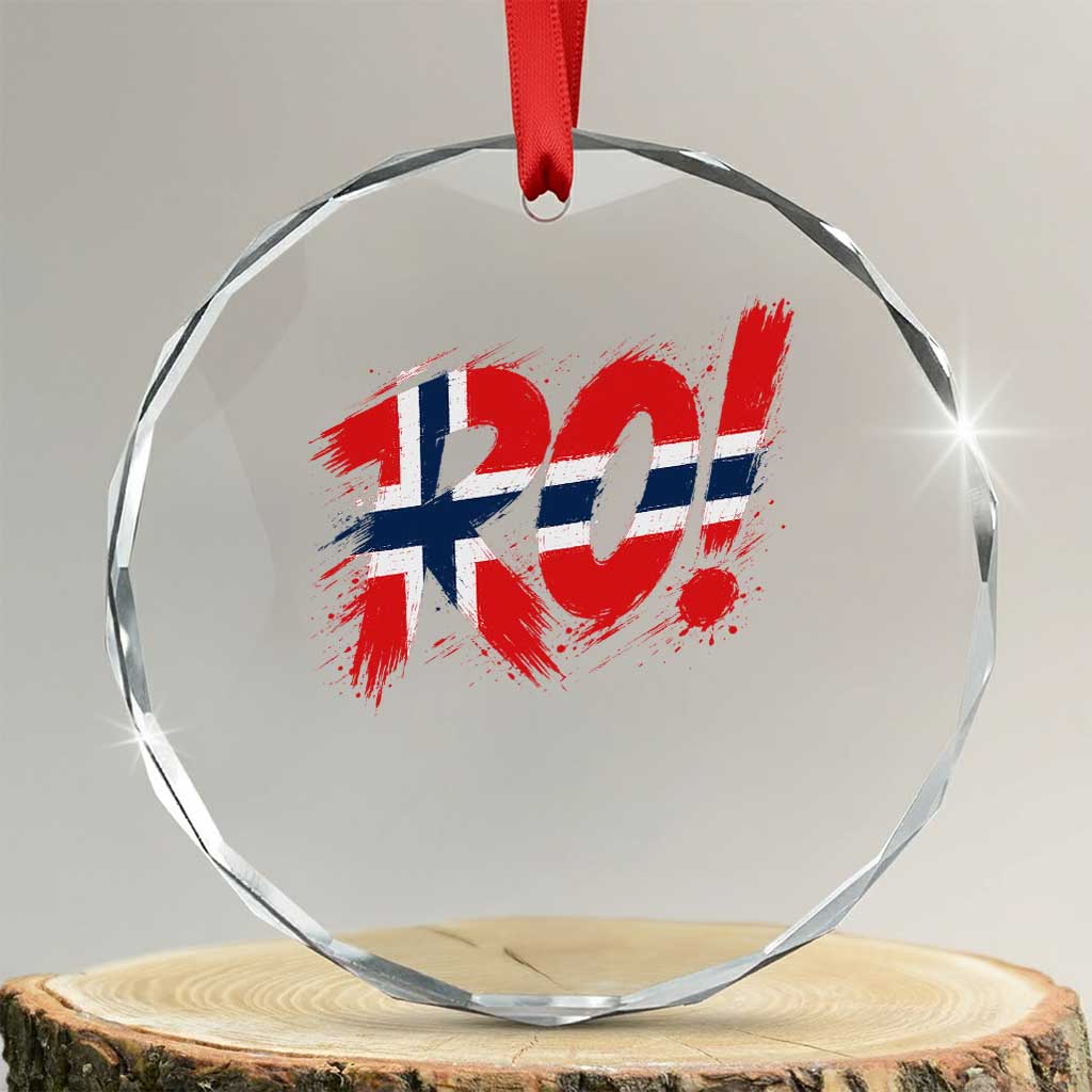 Ro Norway Viking Norwegian Flag Nordic Pride Crystal Glass Ornament TS10 Transparent Glass 3'' Circle Print Your Wear