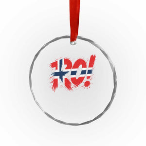 Ro Norway Viking Norwegian Flag Nordic Pride Crystal Glass Ornament
