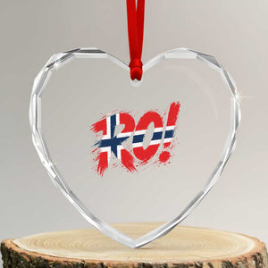Ro Norway Viking Norwegian Flag Nordic Pride Heart Crystal Glass Ornament